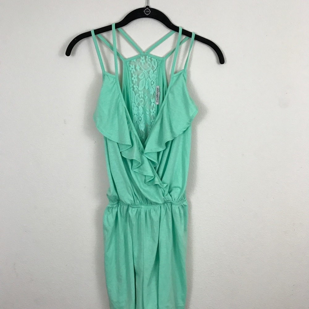 Mint green romper by Charlotte Russe